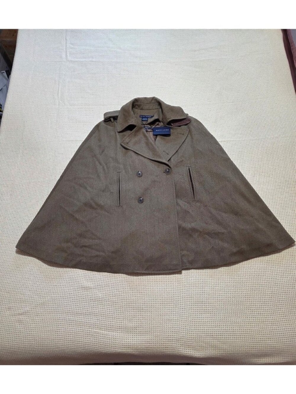 Ralph Lauren Women’s 100% Wool Cape Poncho Coat Olive Green $998 XS/S